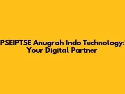 PSEIPTSE Anugrah Indo Technology: Your Digital Partner