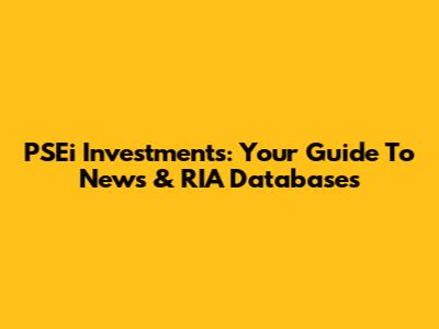 PSEi Investments: Your Guide To News & RIA Databases