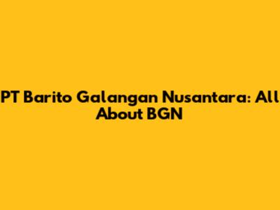 PT Barito Galangan Nusantara: All About BGN