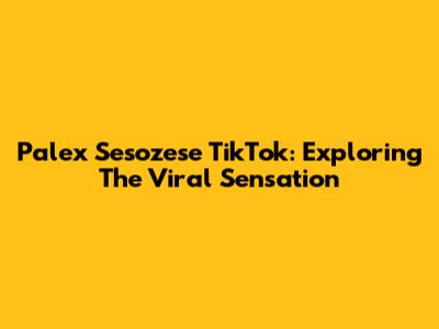 Palex Sesozese TikTok: Exploring The Viral Sensation