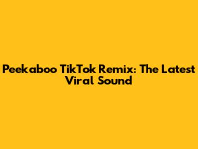Peekaboo TikTok Remix: The Latest Viral Sound