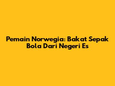 Pemain Norwegia: Bakat Sepak Bola Dari Negeri Es