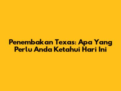 Penembakan Texas: Apa Yang Perlu Anda Ketahui Hari Ini