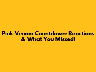 Pink Venom Countdown: Reactions & What You Missed!