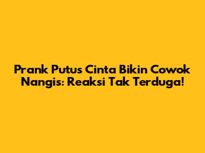 Prank Putus Cinta Bikin Cowok Nangis: Reaksi Tak Terduga!