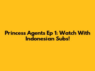 Princess Agents Ep 1: Watch With Indonesian Subs!
