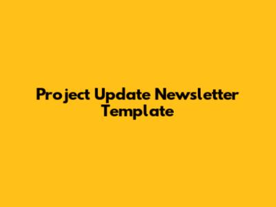 Project Update Newsletter Template
