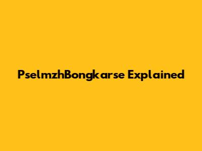 PselmzhBongkarse Explained