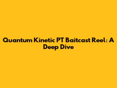 Quantum Kinetic PT Baitcast Reel: A Deep Dive