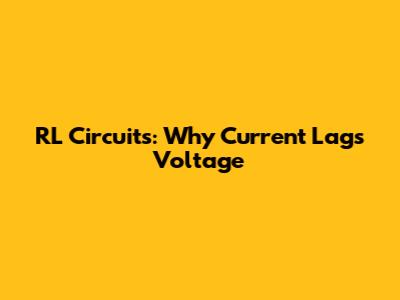 RL Circuits: Why Current Lags Voltage