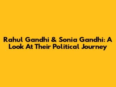 Rahul Gandhi & Sonia Gandhi: A Look At Their Political Journey