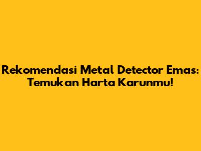 Rekomendasi Metal Detector Emas: Temukan Harta Karunmu!