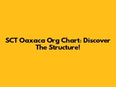 SCT Oaxaca Org Chart: Discover The Structure!