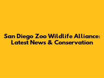 San Diego Zoo Wildlife Alliance: Latest News & Conservation