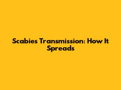 Scabies Transmission: How It Spreads