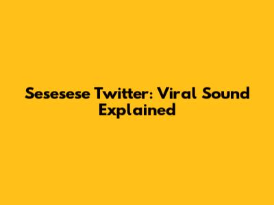 Sesesese Twitter: Viral Sound Explained