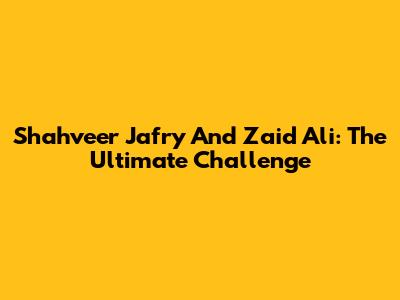 Shahveer Jafry And Zaid Ali: The Ultimate Challenge