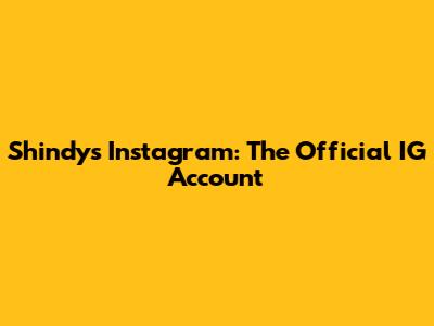 Shindy's Instagram: The Official IG Account