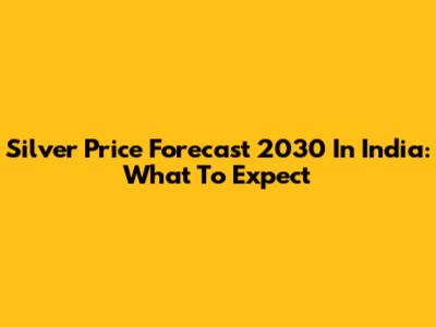 Silver Price Forecast 2030 In India: What To Expect