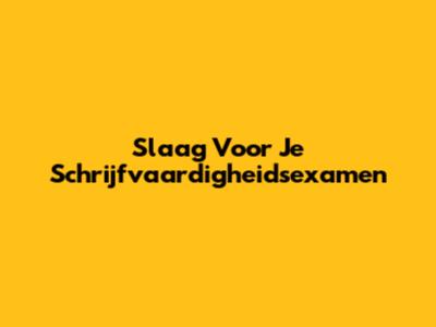 Slaag Voor Je Schrijfvaardigheidsexamen