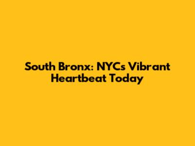 South Bronx: NYC's Vibrant Heartbeat Today