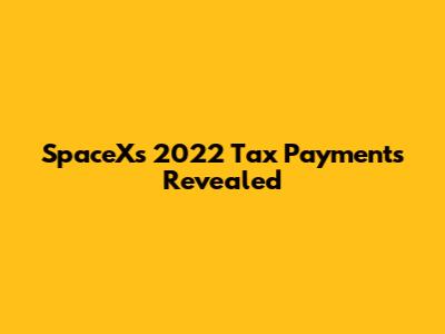 SpaceX's 2022 Tax Payments Revealed