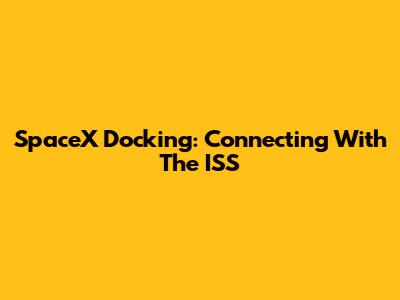 SpaceX Docking: Connecting With The ISS