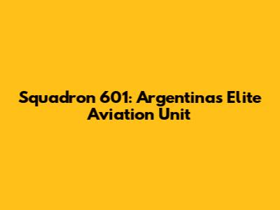 Squadron 601: Argentina's Elite Aviation Unit
