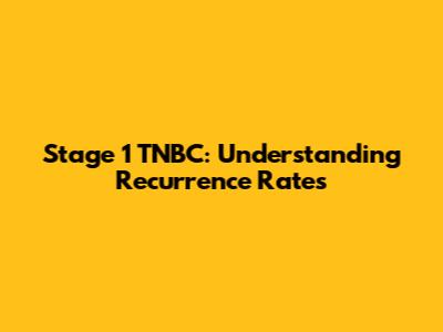Stage 1 TNBC: Understanding Recurrence Rates