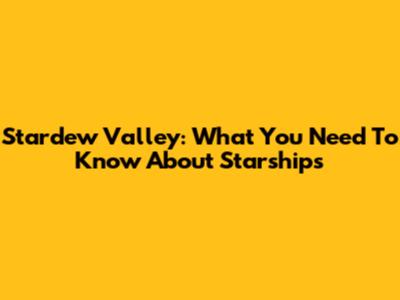 Stardew Valley: What You Need To Know About Starships