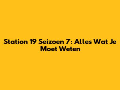Station 19 Seizoen 7: Alles Wat Je Moet Weten