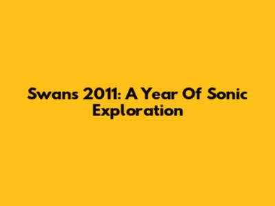Swans 2011: A Year Of Sonic Exploration