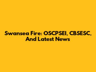 Swansea Fire: OSCPSEI, CBSESC, And Latest News
