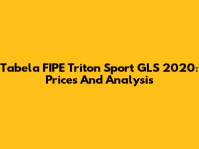Tabela FIPE Triton Sport GLS 2020: Prices And Analysis