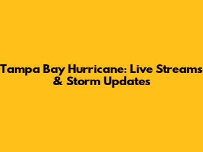 Tampa Bay Hurricane: Live Streams & Storm Updates