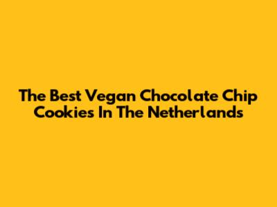 The Best Vegan Chocolate Chip Cookies In The Netherlands
