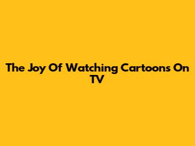 The Joy Of Watching Cartoons On TV