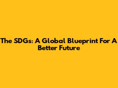 The SDGs: A Global Blueprint For A Better Future
