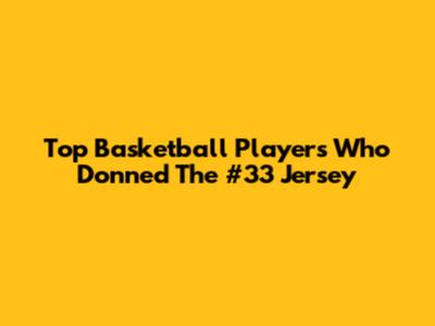 Top Basketball Players Who Donned The #33 Jersey