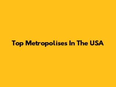 Top Metropolises In The USA