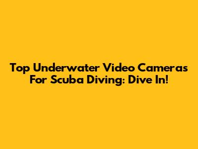 Top Underwater Video Cameras For Scuba Diving: Dive In!