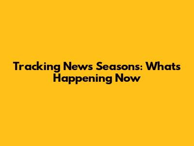 Tracking News Seasons: What's Happening Now