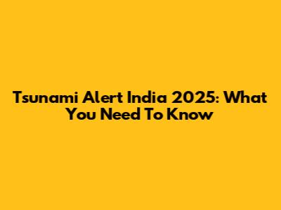 Tsunami Alert India 2025: What You Need To Know