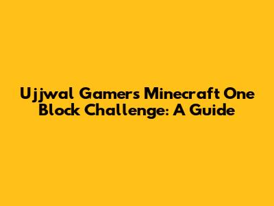 Ujjwal Gamer's Minecraft One Block Challenge: A Guide