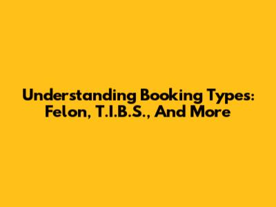 Understanding Booking Types: Felon, T.I.B.S., And More