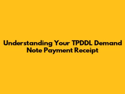 Understanding Your TPDDL Demand Note Payment Receipt