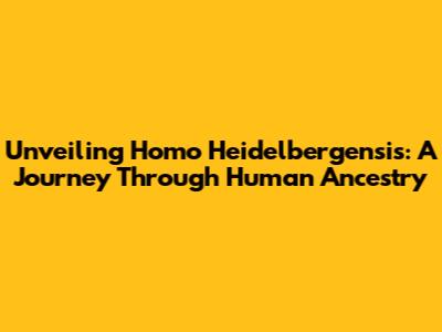 Unveiling Homo Heidelbergensis: A Journey Through Human Ancestry