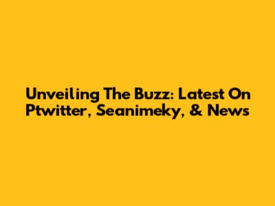Unveiling The Buzz: Latest On Ptwitter, Seanimeky, & News