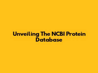 Unveiling The NCBI Protein Database