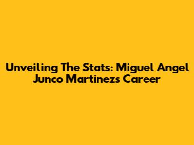 Unveiling The Stats: Miguel Angel Junco Martinez's Career